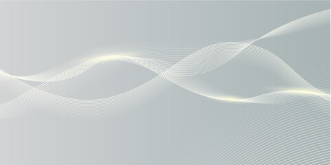 Futuristic Grey color abstract background with wavy lines. Digital future technology concept. vector illustration. 