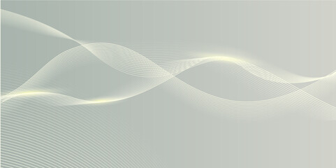 Futuristic Grey color abstract background with wavy lines. Digital future technology concept. vector illustration. 