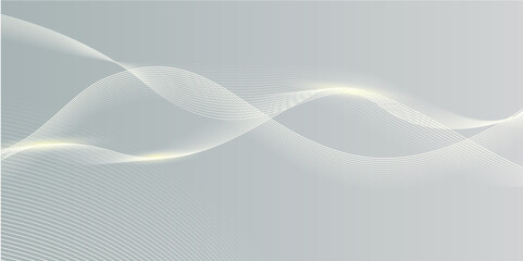 Futuristic Grey color abstract background with wavy lines. Digital future technology concept. vector illustration. 
