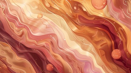 Obraz premium Sandstone brown and dusty pink design with ribbon-like desert river shapes