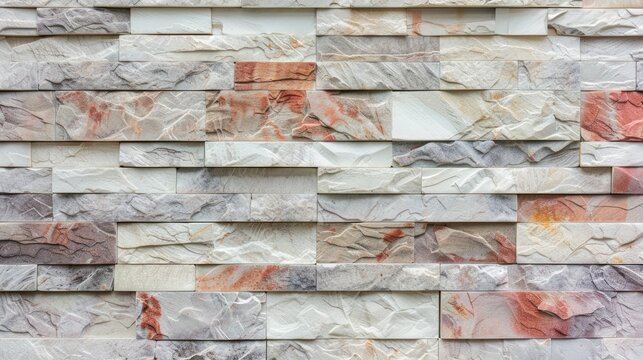 Light red brick wall background with texture for room decoration