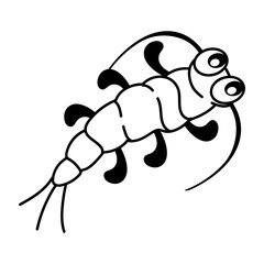 Silverfish icon in doodle style 