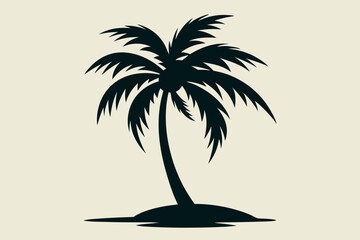  Palm tree silhouette vector art illustration