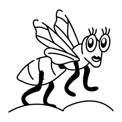 A hand drawn icon of a hunter wasp 