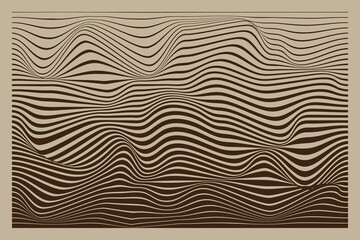 Abstract background with wavy lines in brown colors. Vector illustration.