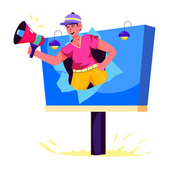 An illustration of billboard marketing in flat style 