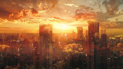 Fototapeta premium Golden Hour Cityscape