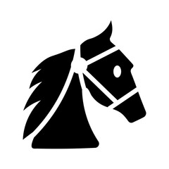 Wild horse icon designed in glyph style 