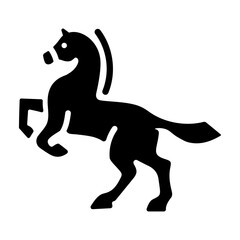 A glyph icon of hoofed animal  