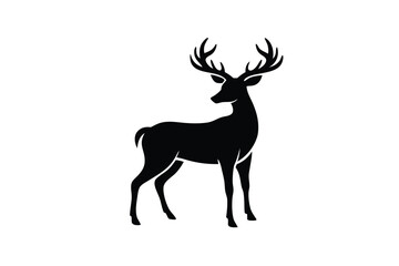 Deer Silhouette - Elegant Wildlife Animal Vector Design. 