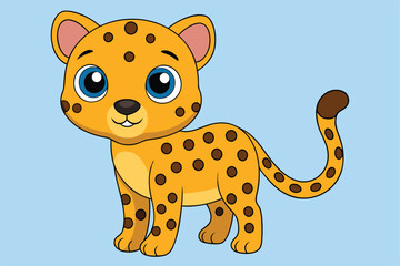 Cute Cheetah Cartoon - Adorable and Playful Vector Illustration