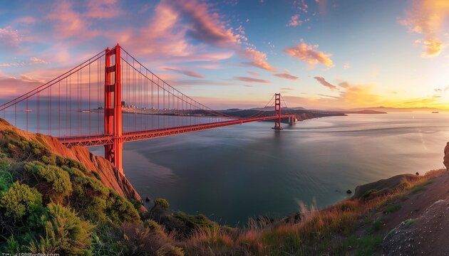 golden gate bridge at sunset