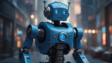 Naklejka premium Futuristic AI Innovation: Intelligent Robot Creating and Testing Innovations Tomorrow's Tech. AI-Generated SI-FI