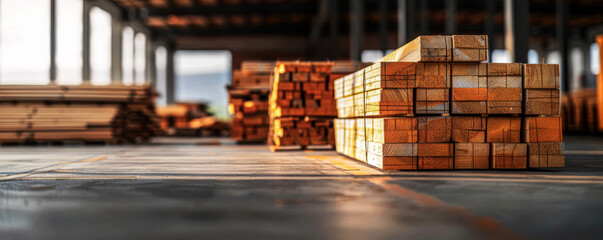 Building materials stacked neatly at a construction site