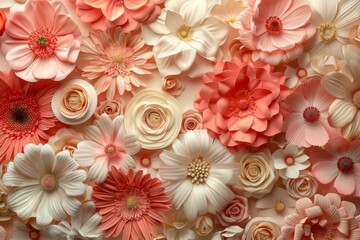 Delicate Paper Flowers in a Pink and White Symphony