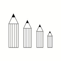 Pencil Icon. Simple sign isolated.Vector