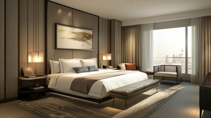 Luxurious Hotel Room with City View