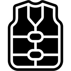 Vector Icon Life Jacket, List Vest, Protection, Security, Life Saver