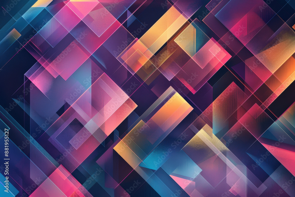 Poster abstract background with overlapping shapes creating a colorful and modern geometric pattern