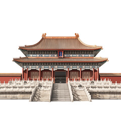 Fototapeta premium illustration of forbidden city transparent background