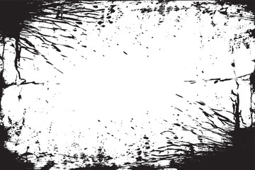 Black Grunge Texture Silhouette on White Background - Vector Image for Textures