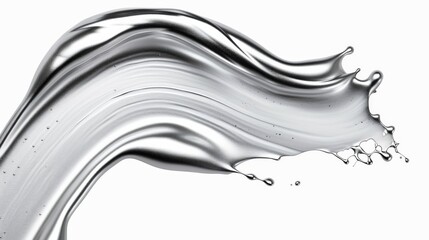 Abstract Silver Liquid Splash