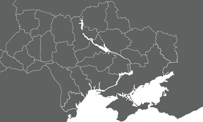 Political Map of Ukraine isolated on white background. for website layouts, background, education, precise, customizable, Travel worldwide, map silhouette backdrop, earth geography, political,reports