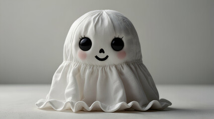 Obraz premium halloween ghost doll on white background, generative.ai 