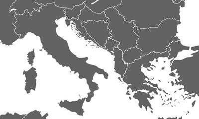 Adobe Illustrator ArPolitical Map of italy isolated on white background. for website layouts, background, education, precise, customizable, Travel worldwide, map silhouette backdrop, earth geogratwork