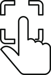 Line drawing of a hand using a multi touch gesture on a touchscreen