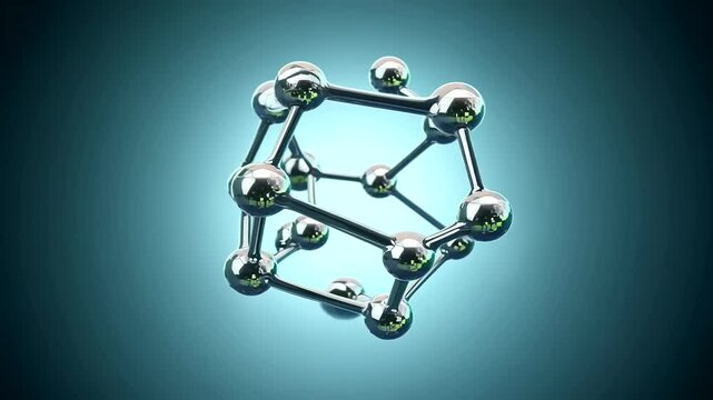 Rotating 3D model of Cisplatin chemotherapy drug, showcasing detailed molecular structure in seamless loop.