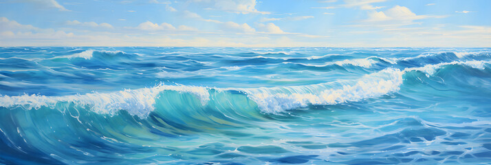 Mesmerizing Panoramic View of the Vast and Tranquil Deep Blue Ocean Under the Azure Sky