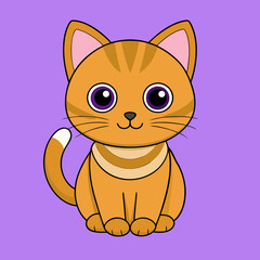 Cute red scottish fold cat with orange eyes lying on grey textile sofa at home. Soft fluffy purebred short hair straight-eared kitty. Background, copy space, close up