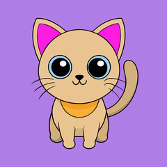 Cute red scottish fold cat with orange eyes lying on grey textile sofa at home. Soft fluffy purebred short hair straight-eared kitty. Background, copy space, close up