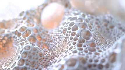 Ethereal Macro Biology: Detailed Textures in Soft Light on White Background