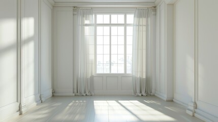 Fototapeta premium Room with window unoccupied and white