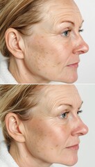 Before and After Botox Treatment Highlighting Reduction in Crow's Feet and Wrinkle Free Results