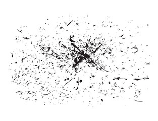 Paint splashes, scattered ink spots. Abstract new grunge overlay texture. Chaotic dots isolated on transparent or white background. Grunge design elements. Vintage style design template