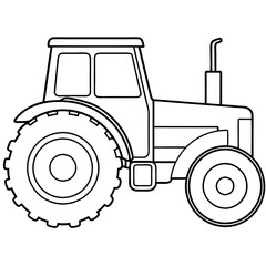 Obraz premium Kids' Coloring Page of a Tractor
