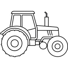 Kids' Coloring Page of a Tractor