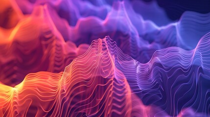 Fototapeta premium Quantum Soundscapes: Abstract Wave Patterns and Fractal Designs