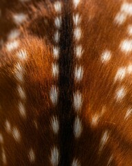 Close-up of a spotted deer fur showcasing its unique pattern and texture
