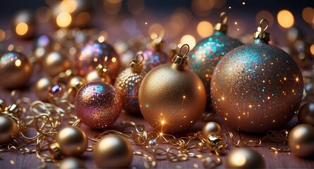 New Year's balls close-up