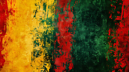 Obraz premium black history month, canvas grunge texture, red yellow green paint color, celebration background 