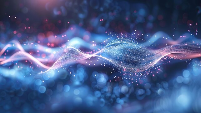 Abstract Background with Sound Waves and Quantum Wave Functions under Soft Lighting