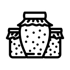 making homemade jam autumn line icon vector. making homemade jam autumn sign. isolated contour symbol black illustration