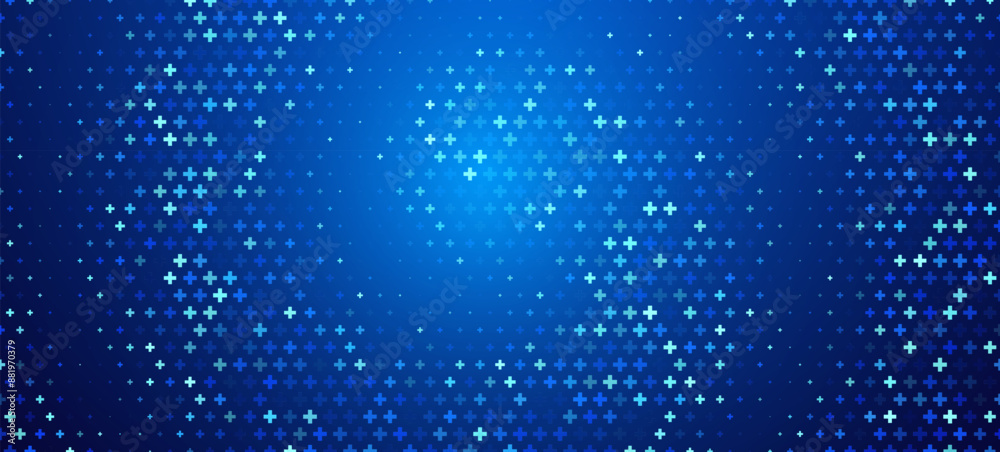 Aufkleber healthcare medical plus pattern. blue mathematical plus symbols pattern. math design elements backgr