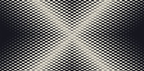 Dynamic Moving X Cross Hexagons on Hexagonal Grid. Abstract Geometric Monochrome Pattern. Abstract Tech Background. Vector Illustration. Halftone Multi Scale Pattern.