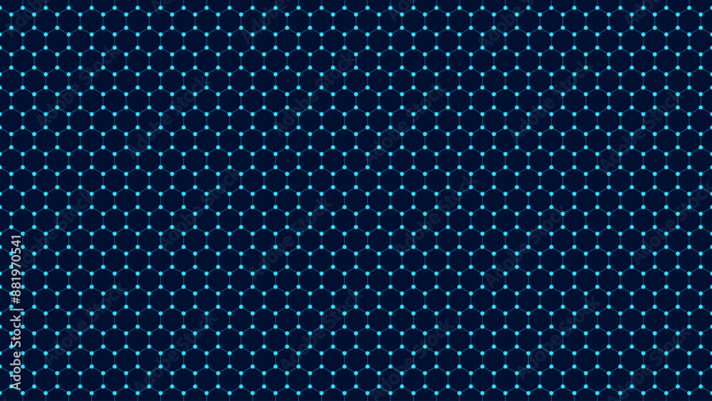 Fototapete Hexagonal Abstract Technology Background. Hexagons Pattern Nanomaterial Structure. Hi-tech Cyber Hexagon Sci-Fi Game Banner Grid. Vector Illustration