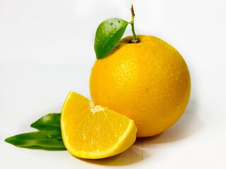 Farm fresh orange on white background 